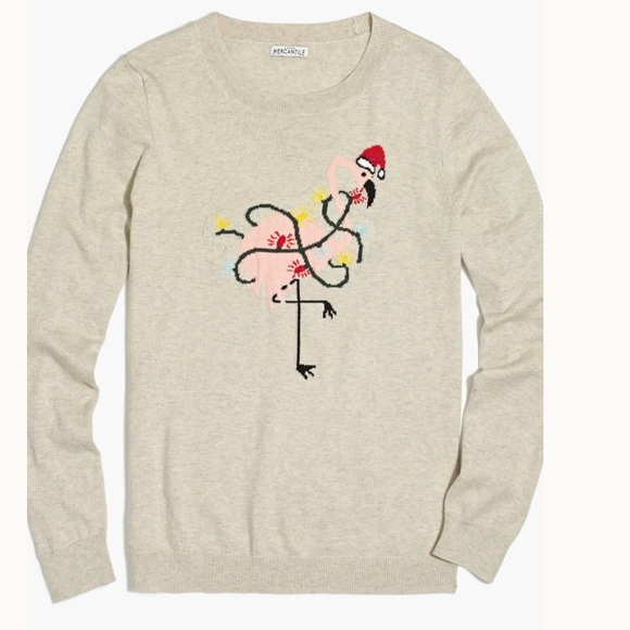 J.Crew flamingo Teddie sweater - Picture 1 of 4